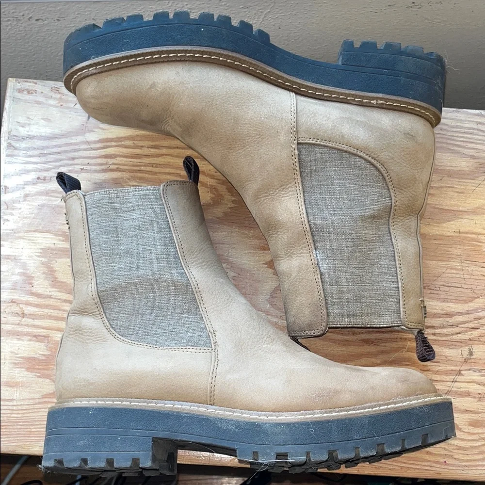 Sam Edelman Tan Chelsea Boots Chunky Black‎ Sole Detail 9